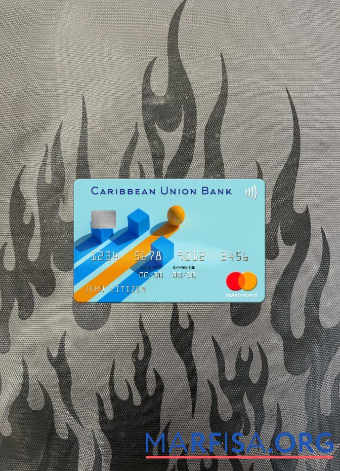 Blank Antigua and Barbuda Caribbean Union Bank mastercard photolook front example
